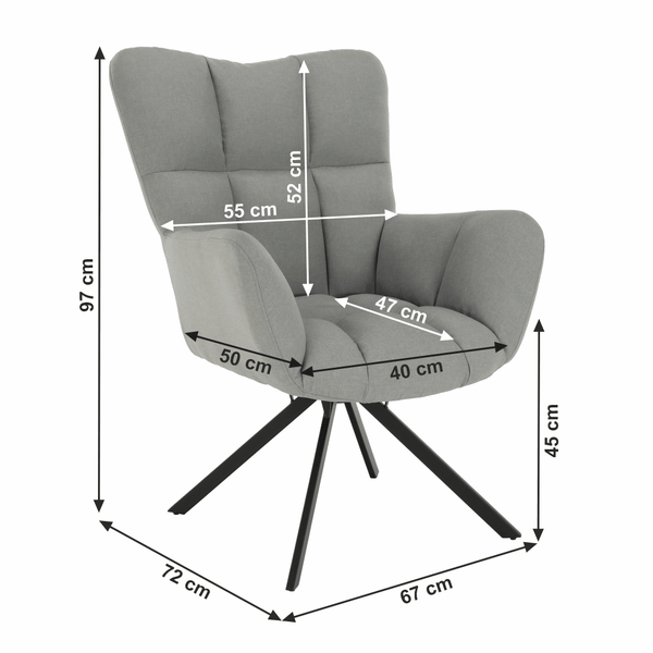 Dizajnové otočné kreslo, sivá/čierna, KOMODO