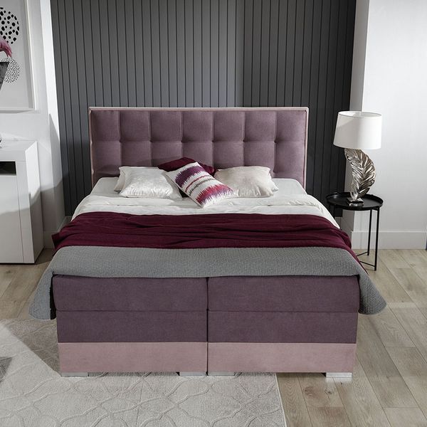 Čalúnená manželská posteľ s úložným priestorom Dalino 160 - svetlosivá / čierna