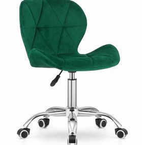 AVOLA otočná zamatová kancelárska stolička - zelená farba
