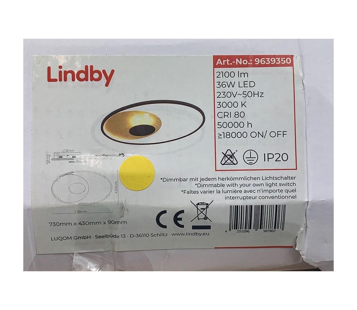Lindby - LED Stmievateľné stropné svietidlo FEIVAL LED/36W/230V