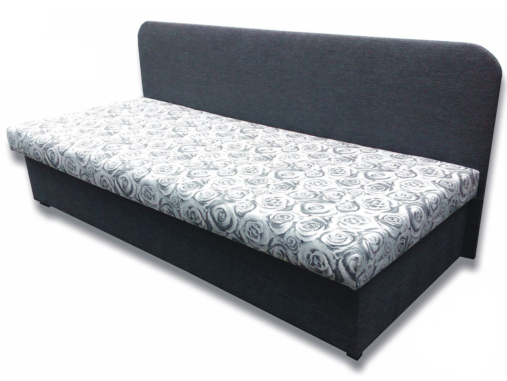 Jednolôžková posteľ (váľanda) 80 cm Lux IV (Sivá 81 + Elite 04 šedé ruže)