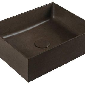 SAPHO - FORMIGO betónové umývadlo na dosku, 47,5x36,5 cm, tmavo hnedá FG014