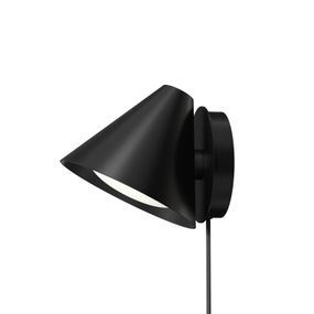 Louis Poulsen Keglen nástenné svetlo 3000K čierna, Obývacia izba / jedáleň, hliník, železo, polykarbonát, 8.5W, K: 16.9cm