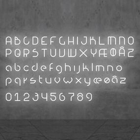 Artemide Alphabet of Light svetlo s číslom 9, Obývacia izba / jedáleň, metakrylát, hliník, 25W, L: 65 cm, K: 95cm