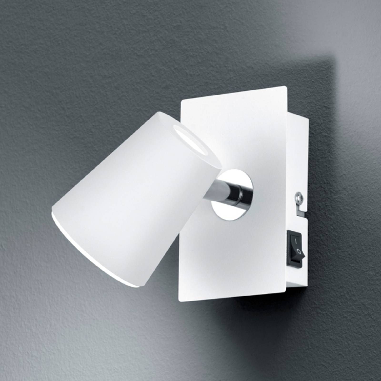 Trio Lighting Biele nástenné LED svetlo Narcos s výkyvnou hlavou, Obývacia izba / jedáleň, kov, 6W, L: 7.5 cm, K: 12cm