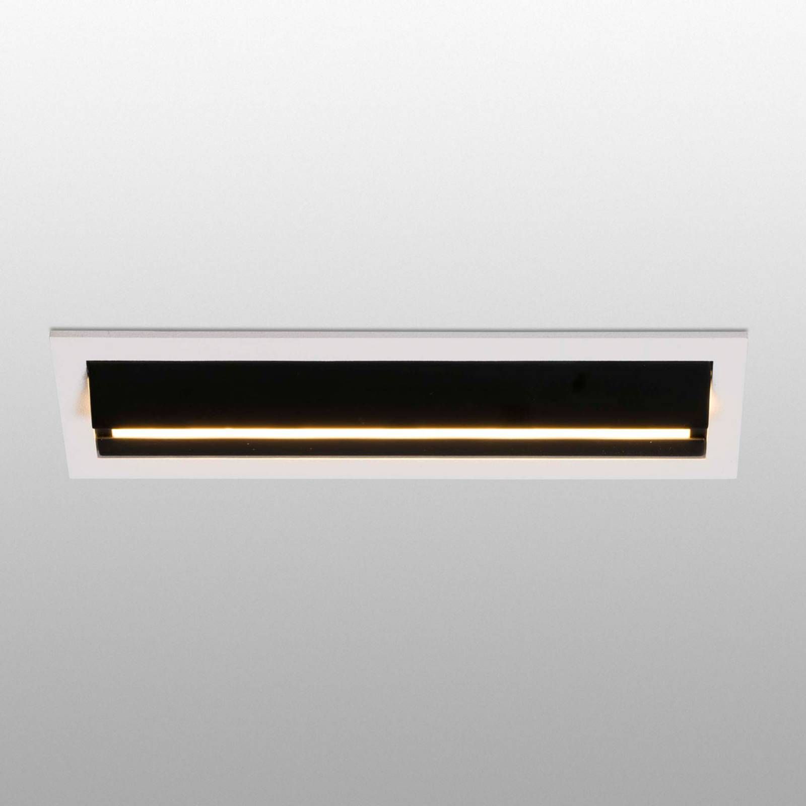 FARO BARCELONA LED-Wallwasher Troop, zapustené svetlo s rámom, Chodba, hliník, plast, 2W, P: 13.7 cm, L: 6 cm