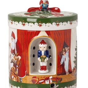 Villeroy & Boch Christmas Toys darčeková hracia skrinka / svietnik, Santa prináša darčeky, Ø 16 cm 14-8327-6692