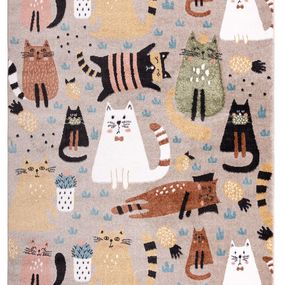 Dywany Łuszczów Detský kusový koberec Fun Kittens Cats beige - 160x220 cm