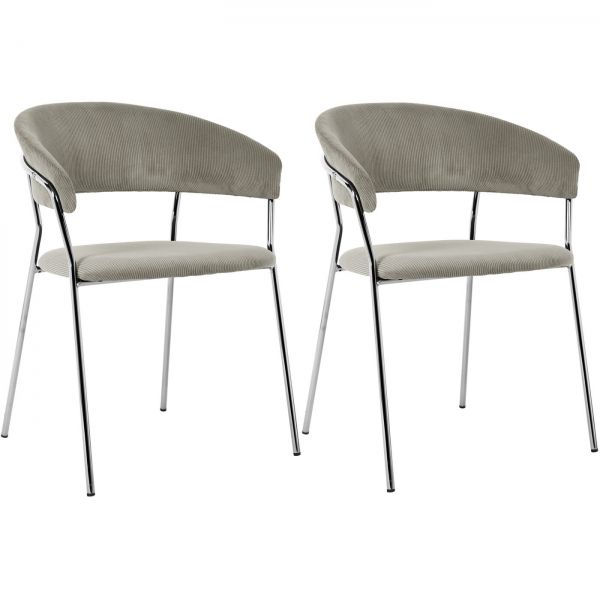 KARE Design Jídelní židle s područkami Belle - šedá (set 2 kusů)
