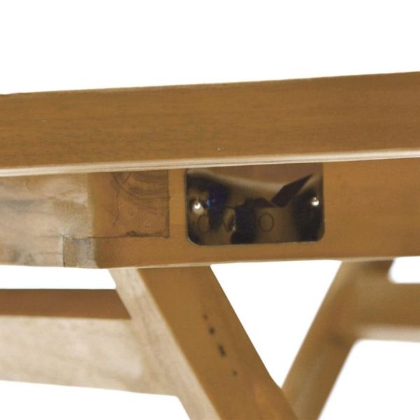 Garthen 2148 Skladací záhradný stolík z tíkového dreva, Ø 100 cm