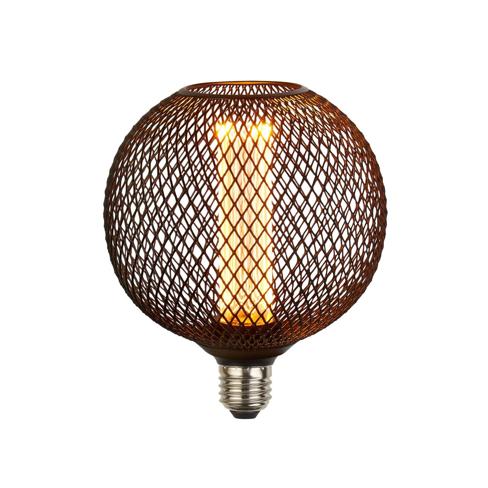 Searchlight LED žiarovka E27 Mesh 3, 5W 1 800K Ø 12 cm čierna, kov, E27, 3.5W, P: 15 cm