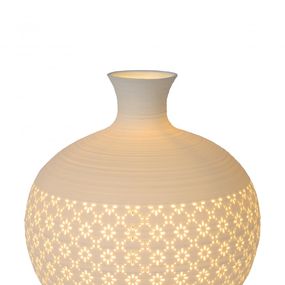 Lucide 13534/19/31 stolná lampička Tiesse 1x40W | E14 - biela, porcelán, vypínač na kábli