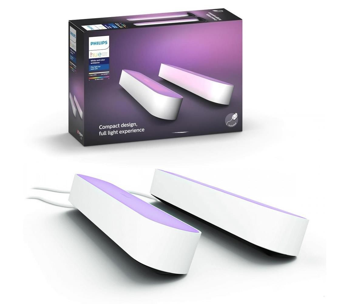 Philips - SADA 2x LED RGB Stmievateľná stolná lampa Hue AMBIANCE LED/6W/230V biela