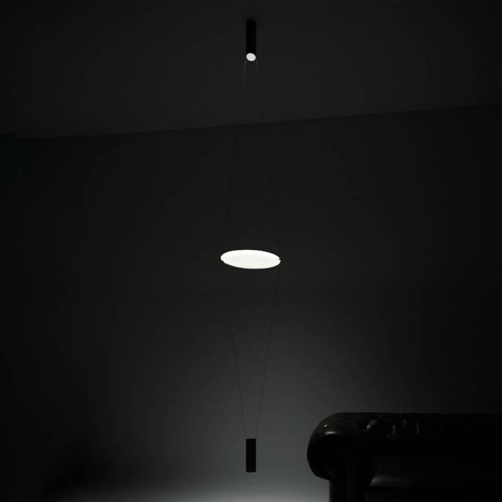 Martinelli Luce Coassiale závesné LED s káblom, Obývacia izba / jedáleň, hliník, metakrylát, 10W