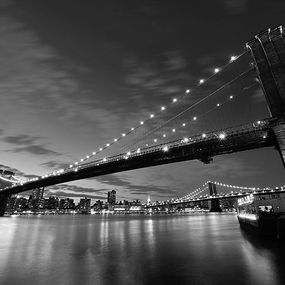 Brooklyn Bridge v noci BW - fototapeta FS0220