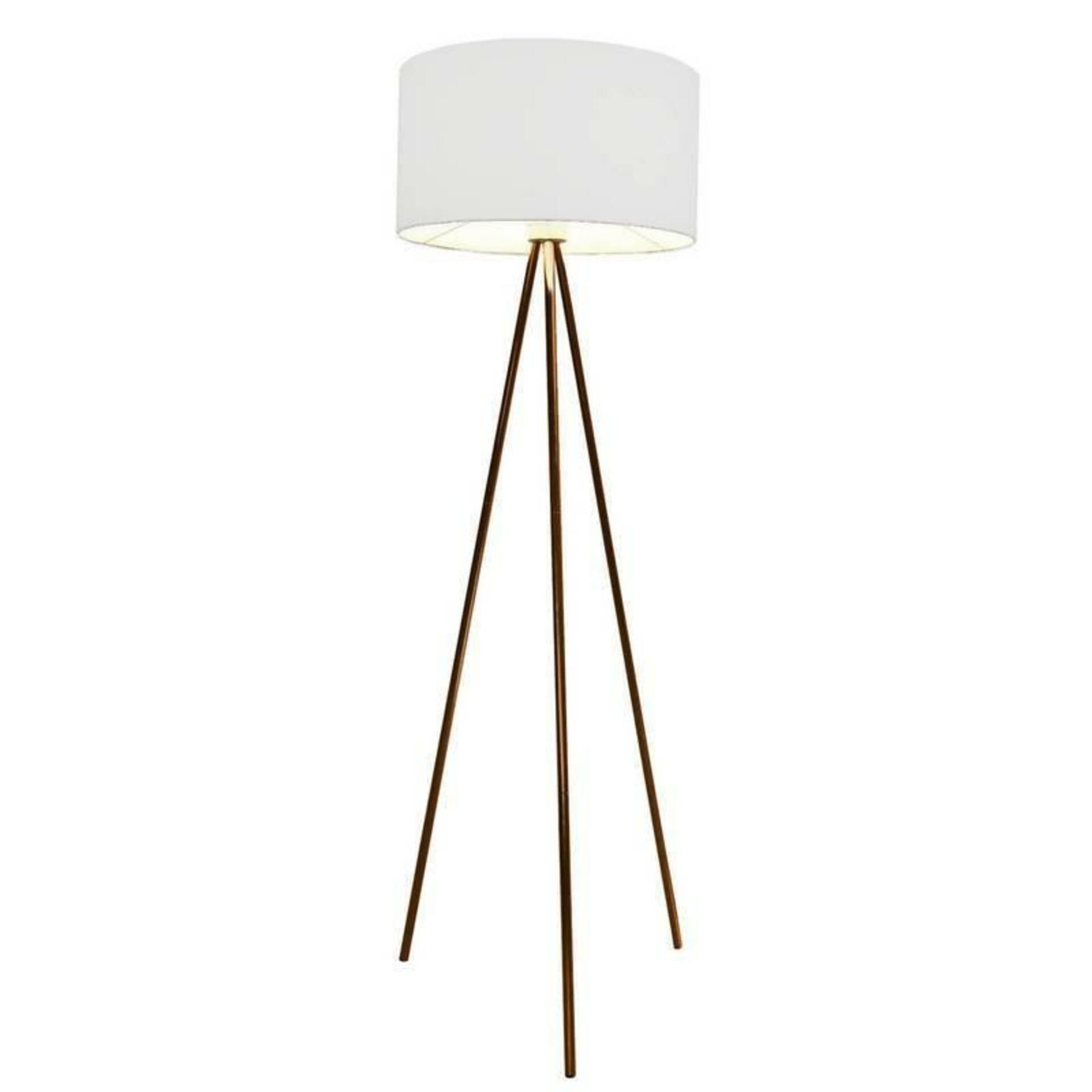 Stojací lampa AZzardo Finn copper white AZ3009 E27 1x60W IP20 45cm bílo-měděná