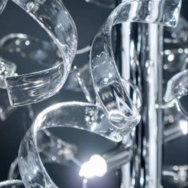Metallux Stojaca lampa Crystal s osadenou tyčou, Obývacia izba / jedáleň, kov, sklo, G9, 40W, K: 170cm