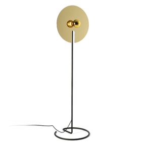 Wever & Ducré Lighting WEVER DUCRÉ Mirro stojaca lampa 2.0 čierna/zlatá, Obývacia izba / jedáleň, hliník, E27, 15W, K: 157.5cm