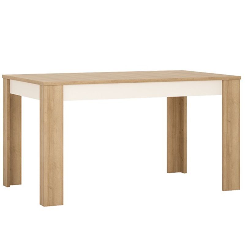 Kondela Jedálenský stôl, LEONARDO LYOT03, rozkladací, dub riviera/biela
