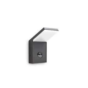 IdealLux 246864 STYLE AP SENSOR vonkajšie nástenné LED svietidlo s pohybovým senzorom 9,5W 640lm 3000K IP54 antracit