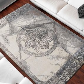 DomTextilu Sivý koberec so vzorom mandaly 26832-154950