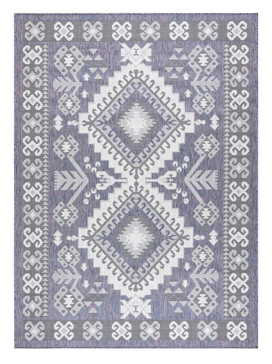 Dywany Łuszczów Kusový koberec Sion Sisal Aztec 3007 blue/pink/ecru – na von aj na doma - 120x170 cm