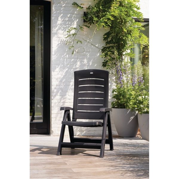 Tmavosivá plastová záhradná stolička Aruba – Keter
