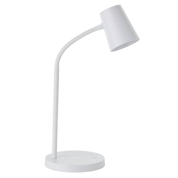 Brilliant LED lampa na písací stôl Illa, biela, Pracovňa / Kancelária, plast, 5.5W, L: 14.2 cm, K: 26cm