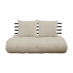 Rozkladacia pohovka s ľanovým poťahom Karup Design Shin Sano Black/Linen