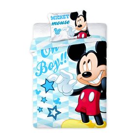 Faro · Posteľné obliečky do malej detskej postieľky Mickey Mouse - Disney - 100% bavlna - 40 x 60 cm + 100 x 135 cm