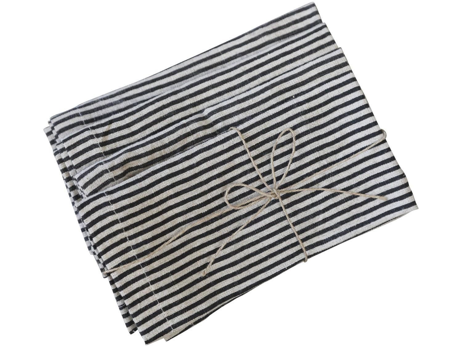 Chic Antique Ľanový obrúsok Stripes 40×40 cm - set 4 ks
