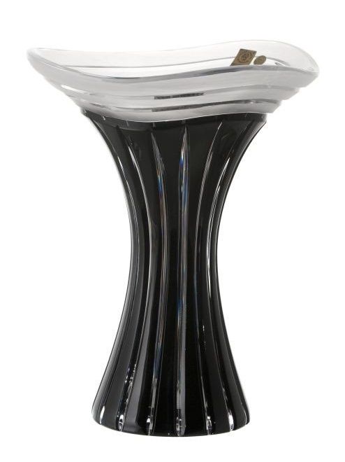 Krištáľová váza Dune, farba čierna, výška 250 mm
