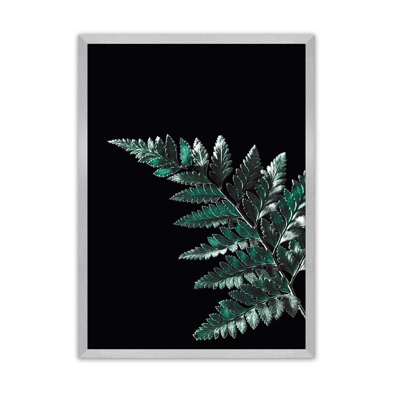 Dekoria Plagát Dark Leaf, 30 x 40 cm, Ramka: Srebrna
