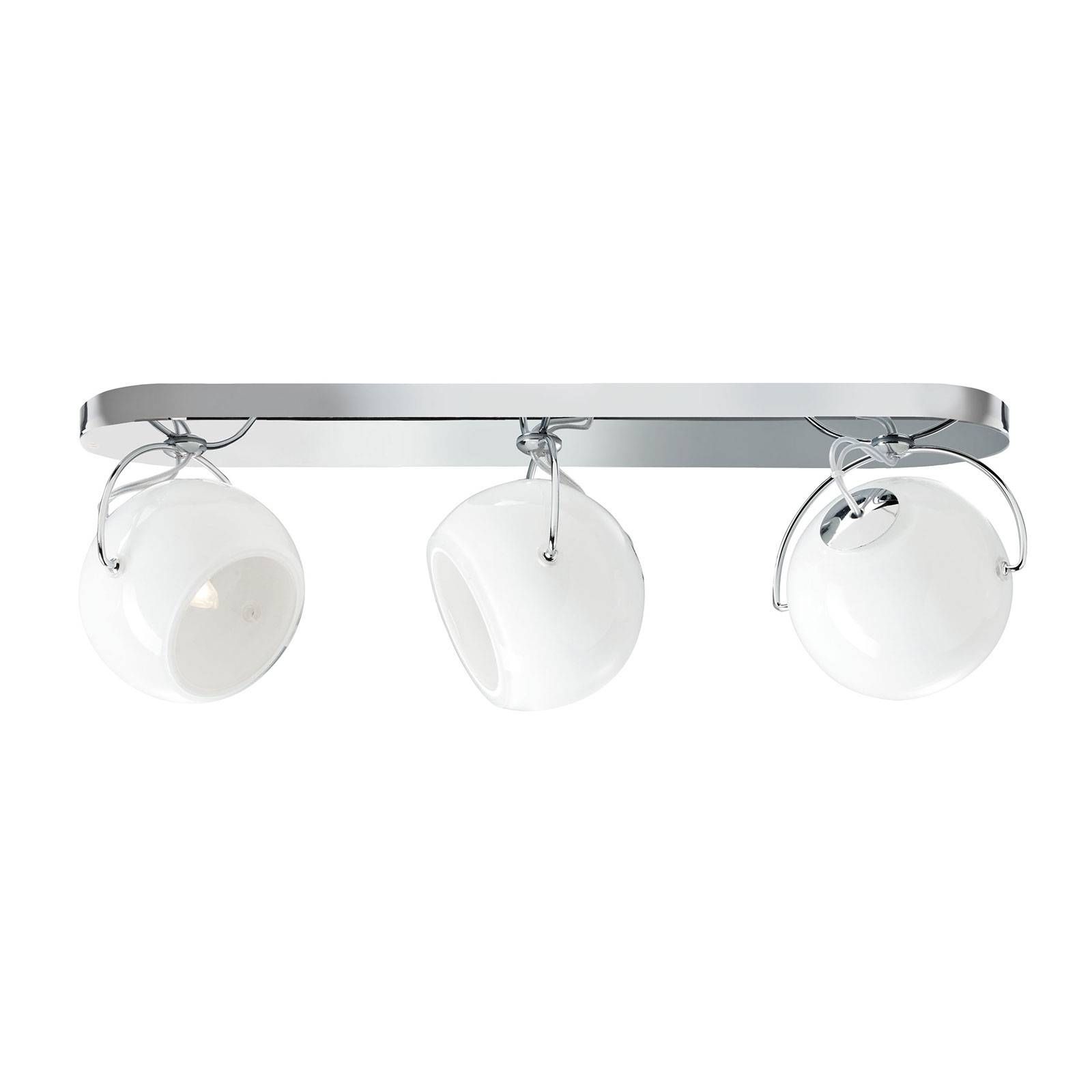 Fabbian Beluga White stropné svietidlo priame 3-pl, Obývacia izba / jedáleň, sklo, kov, G9, 48W, P: 37.5 cm, L: 11.6 cm, K: 12.3cm