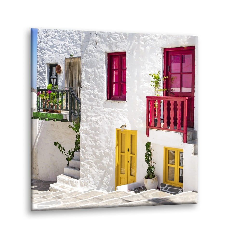 Obraz Styler Glasspik Destination Greece III, 30 × 30 cm