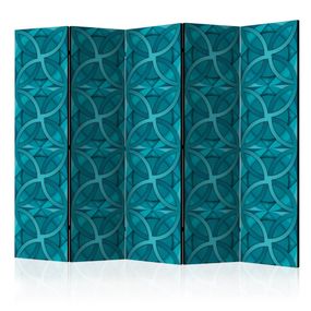 Paraván Geometric Turquoise Dekorhome 225x172 cm (5-dielny)