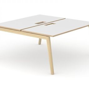 NARBUTAS - Dvojmiestny pracovný stôl NOVA WOOD lamino 140x164 cm