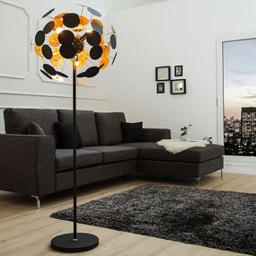 Estila Exkluzívna moderná stojaca lampa Infinity 170 cm čierno - zlatá