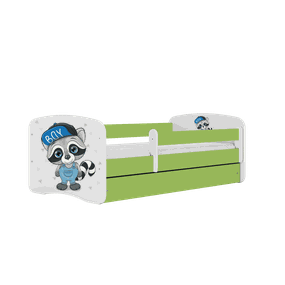 Letoss  Detská posteľ BABY DREAMS 180/80- Jazvec Zelená S matracom S uložným priestorom