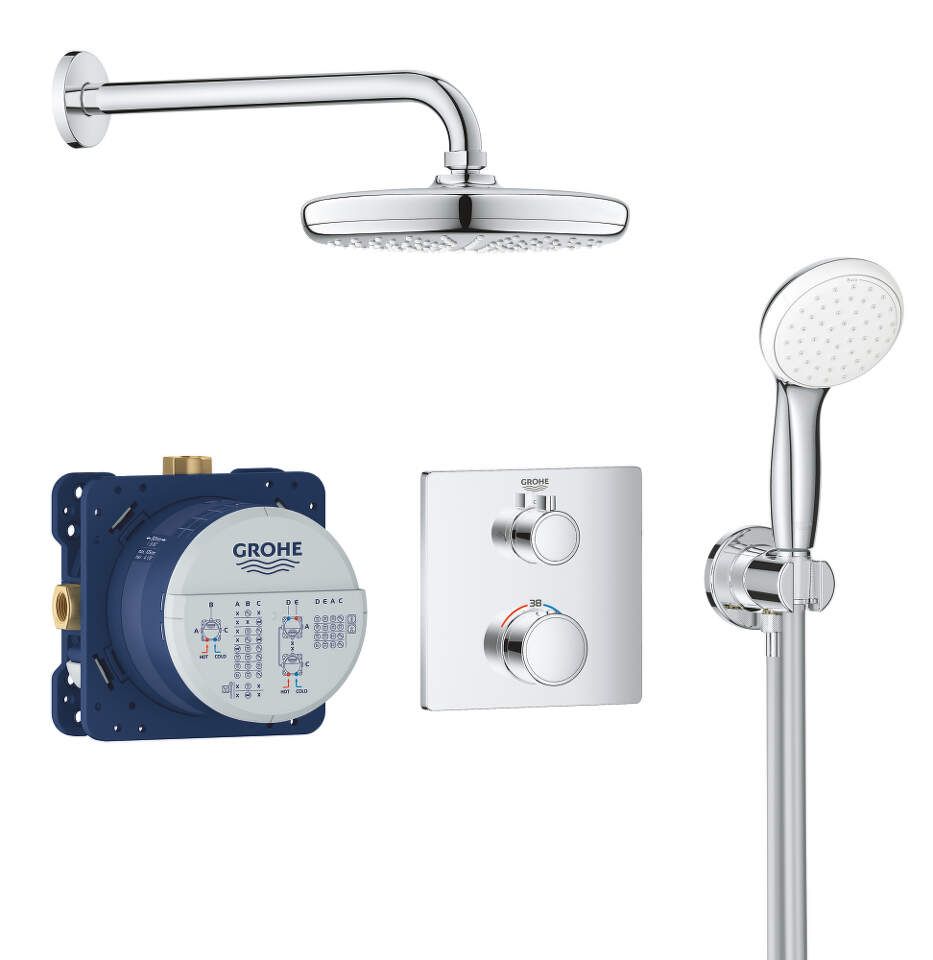 Grohe Grohtherm - Sprchová súprava Tempesta 210 s termostatom pod omietku, chróm 34729000