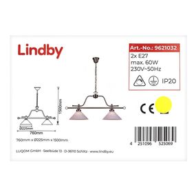 Lindby - Luster na reťazi OTIS 2xE27/60W/230V