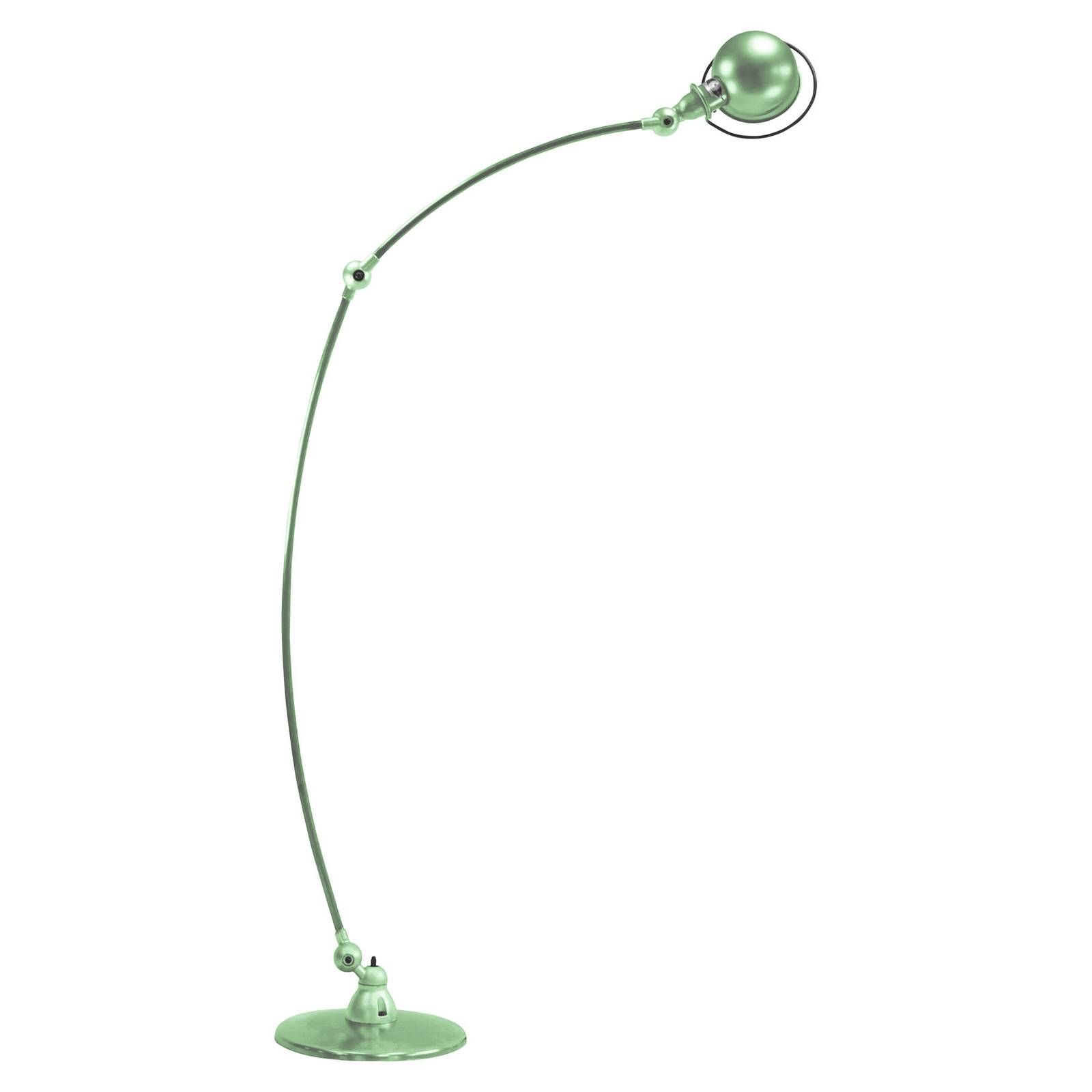 Jieldé Loft C1260 oblúková stojaca lampa, mätová, Obývacia izba / jedáleň, hliník, oceľ, E27, 60W, K: 180cm