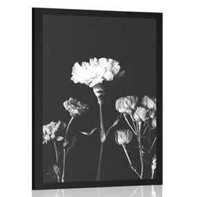 Plagát elegantné čiernobiele kvety - 40x60 black