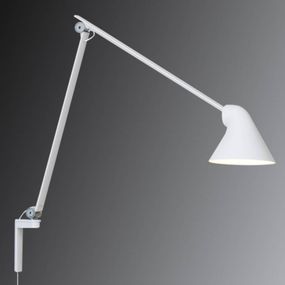 Louis Poulsen NJP LED lampa, dlhé rameno, biela, Obývacia izba / jedáleň, hliník, 10W, K: 60.5cm