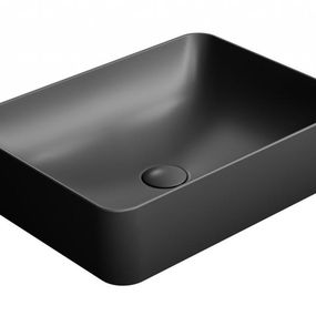 GSI - SAND keramické umývadlo na dosku 50x38 cm, čierna matná 903726