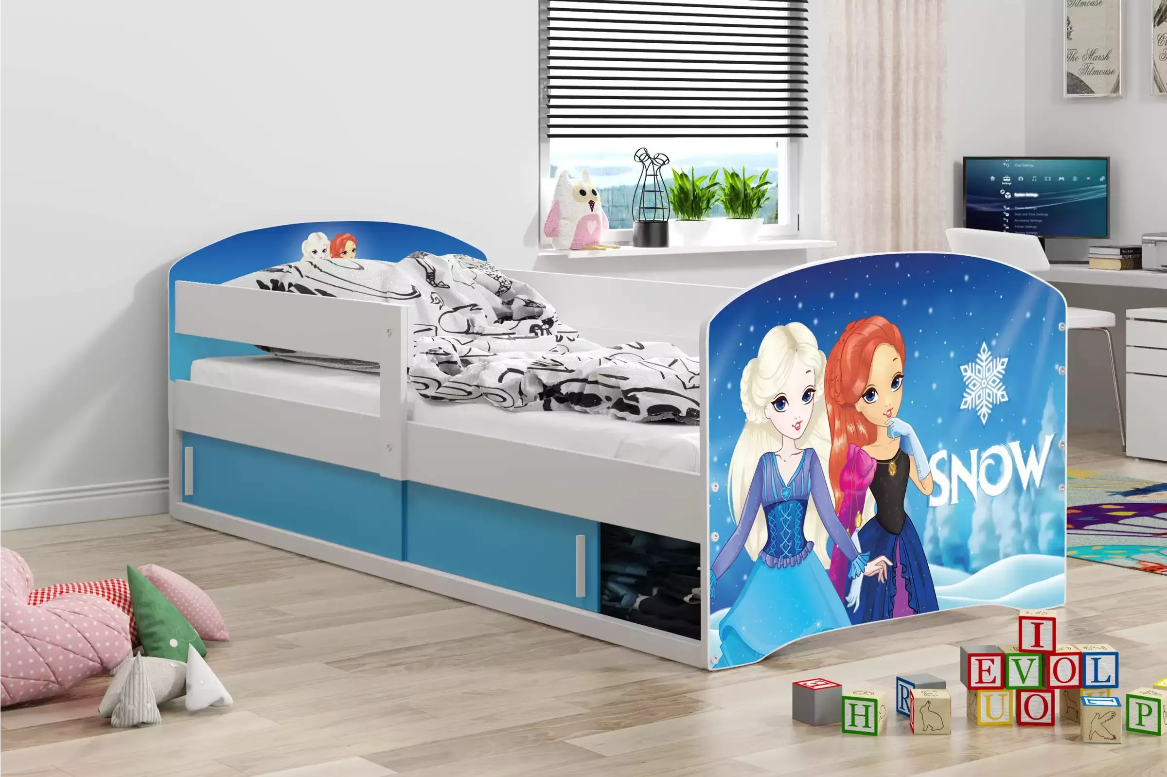 Posteľ LUKI 160x80cm - Biela - SNOW