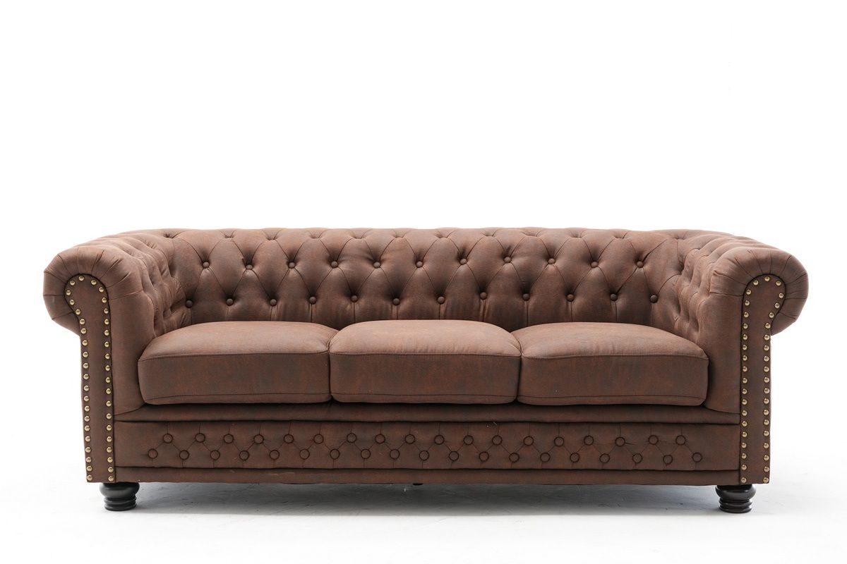 Dizajnová trojsedačka Chesterfield II 205 cm antik hnedá