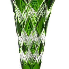 Krištáľová váza Harlequin, farba zelená, výška 250 mm