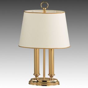 Knapstein Exkluzívna stolná lampa Queen mini, mosadz, Obývacia izba / jedáleň, kov, látka, E14, 60W, L: 24 cm, K: 39cm