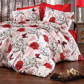 Brotex Obliečky krep Red roses 240x220/2x70x90cm